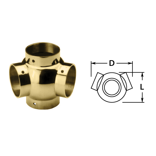 135 degree Side Outlet Tee in Brass