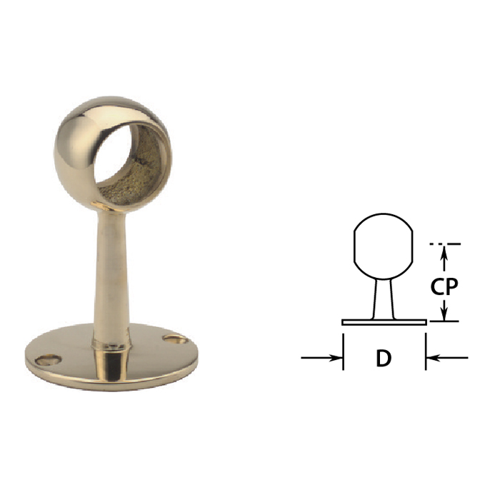 Ball Center Posts in Brass