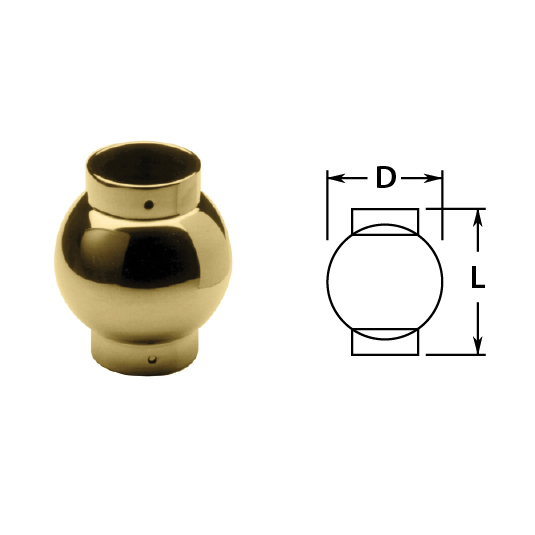Ball Parallel Outlets in Brass
