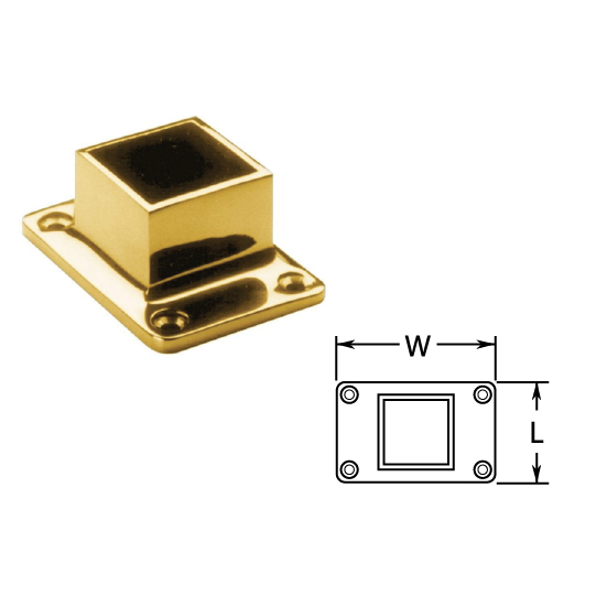 Cut Square Flanges in Brass for 1-1/2" and 2" Tubing
