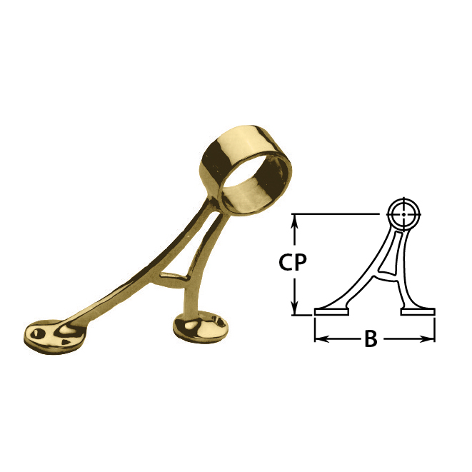 Floor Mount Brackets in Brass