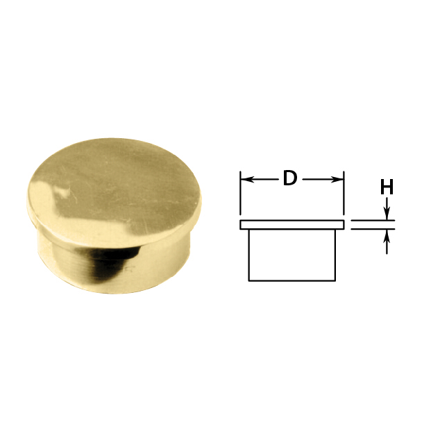 Flush End Caps in Brass