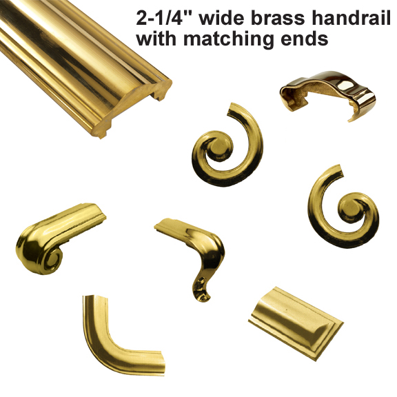 2-1/4" Brass Handrail Ends