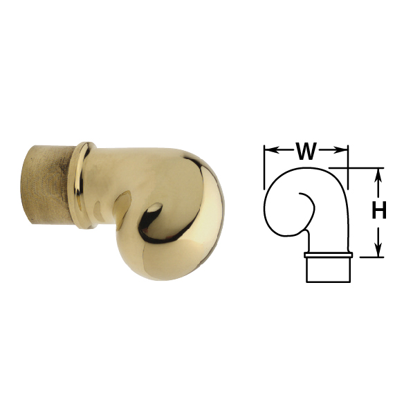 Scroll Finials in Brass