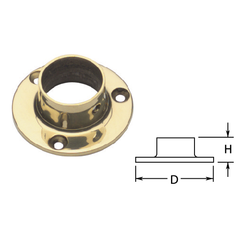 1" Brass Wall Flange