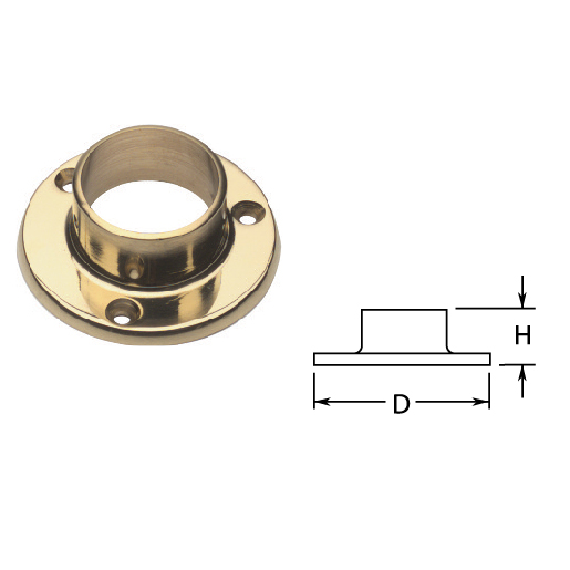 1-1/2" Brass Wall Flange