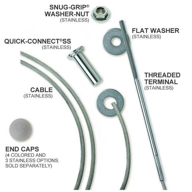 1/8" dia. CableRail Kits for Wood Posts