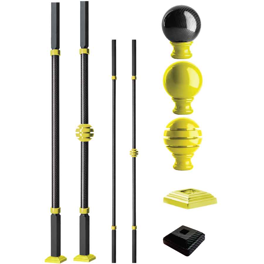 Grande Forge Carbone Series Square Posts and Balusters with a Custom Color Finish