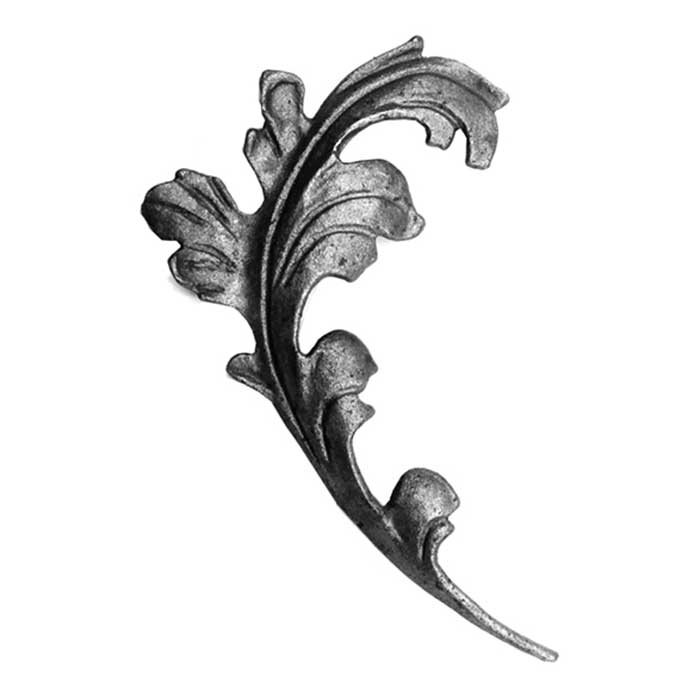 9-1/2" Tall Cast Aluminum Leaf, Right, 1/8" Thick