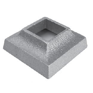 Base Shoe for 1" sq., Cast Aluminum, 1" Tall