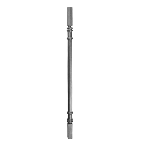 1-1/4" Sq. End Cast Iron Baluster w/Round Grooved Center, 36-1/2" Tall