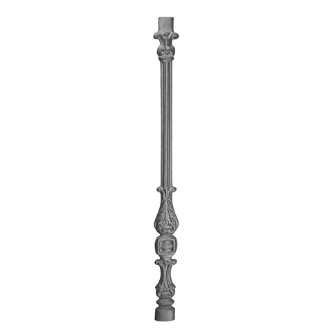 1 x 2-1/4" Oval Base, Cast Iron Baluster w/ 1/2" x 1-1/2" Oval Top, 31-1/4" Tall