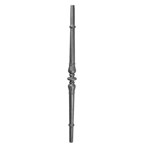 1" dia. solid end, Cast Iron Baluster, Center Collar Design, 32-3/4" Tall