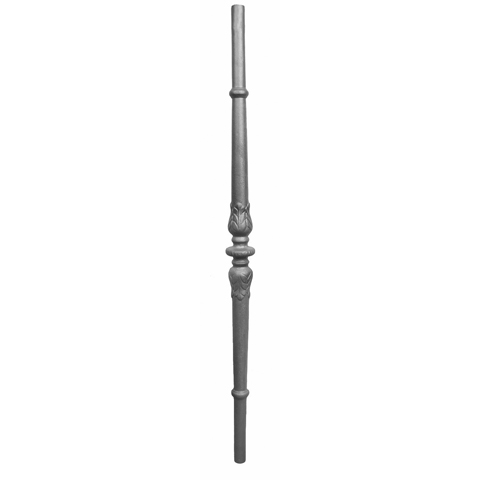 1" dia. solid end, Cast Iron Baluster, Center Collar Design, 36" Tall