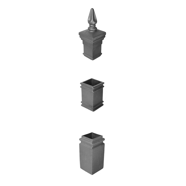Cast Iron Fence Post, Top, Center Spacer, Bottom