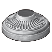 Base Shoe for 1" dia., Cast Iron, 2-3/4" dia. Base, Zinc Plated