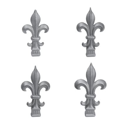 Cast Iron Finials, Fleur-de-lis Shaped for Square Bar