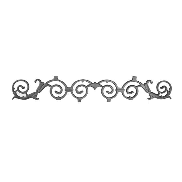 31-1/2" Wide Cast Iron Valance, Scroll Design, Double Faced