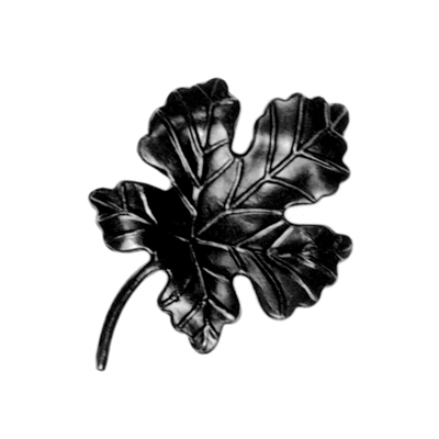 Cast Steel Grape Leaf w/Stem, 5/16" Thick, 6-1/8" Tall