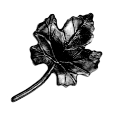 Cast Steel Grape Leaf w/Stem, 5/16" Thick, 4-15/16" Tall