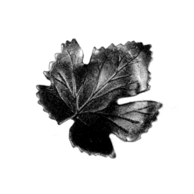 Stamped Steel Grape Leaf, 1/8" Thick, 3-3/8" Tall
