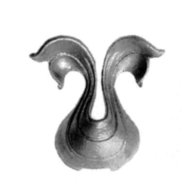 3-3/4" Tall Cast Steel Leaf, Single Sided