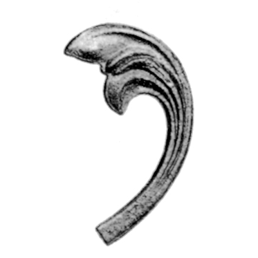 4-3/8" Tall Cast Steel Leaf, 1/8" Thick