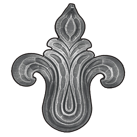 4-5/16" Tall Cast Steel Leaf, Single Faced