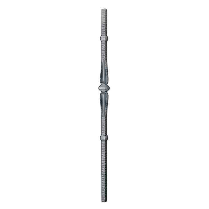 1" sq. Steel Post w/Chiseled Bar and Center Spoon/Collar Design, Castel Series