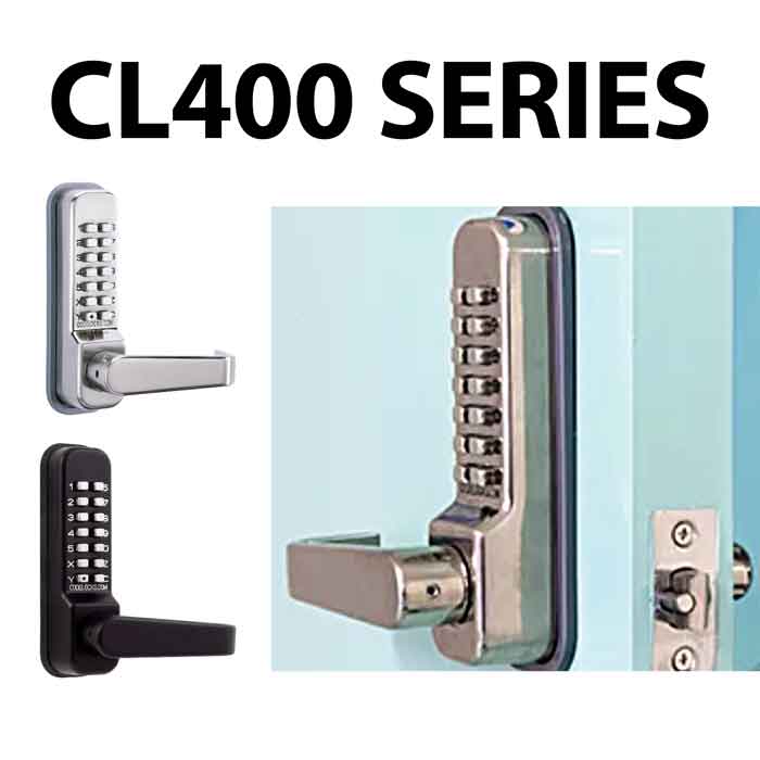 CL400 Series Mechanical Codelocks  are a medium duty lock meant for residential applications