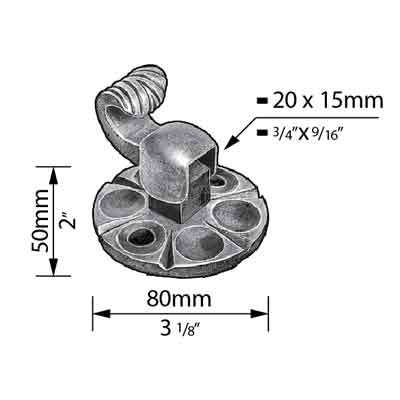Steel Clamping Plate for Cross Bars, 3-1/8" dia. Backplate