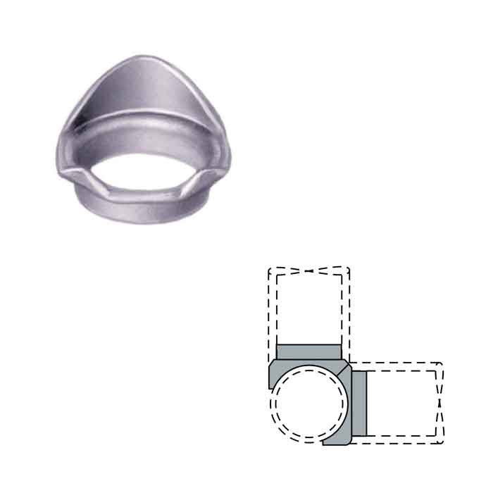 Steel Coped Drive-on Corner Tee Connectors for 1-1/4" and 1-1/2" Schedule 40 Pipe