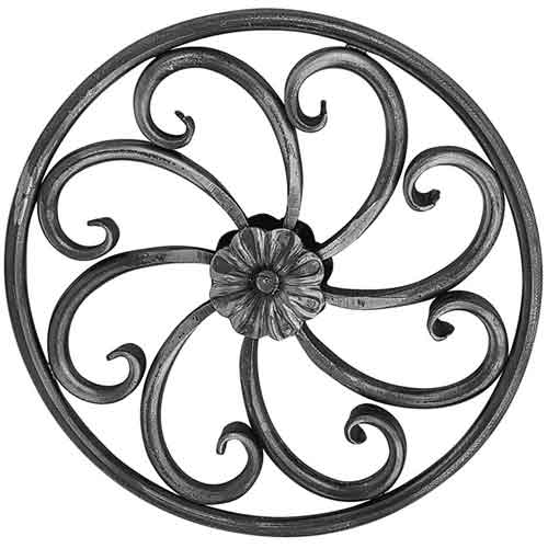 1/2" dia. Forged Steel Circle Scroll Panel