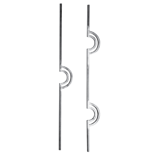 1/2" sq. Forged Steel Modern Balusters w/Crescent Designs