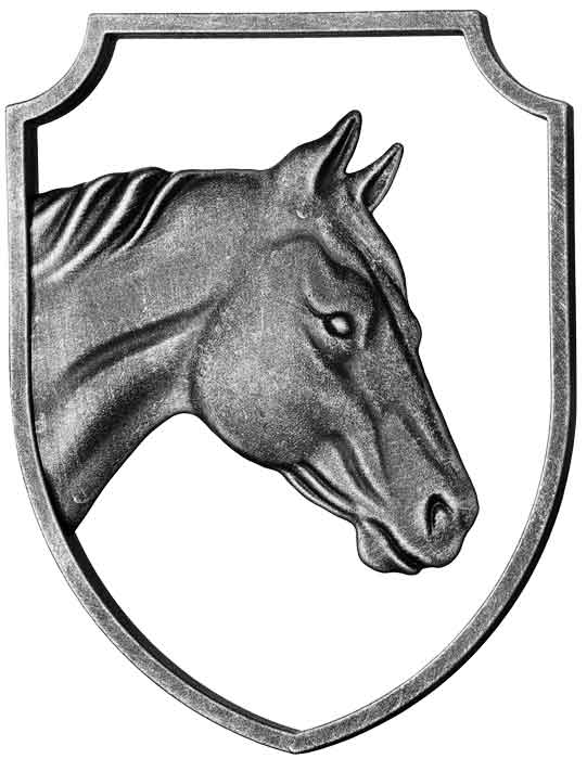 6-1/2" Tall Steel Casting, Framed Horse Design, Double Faced