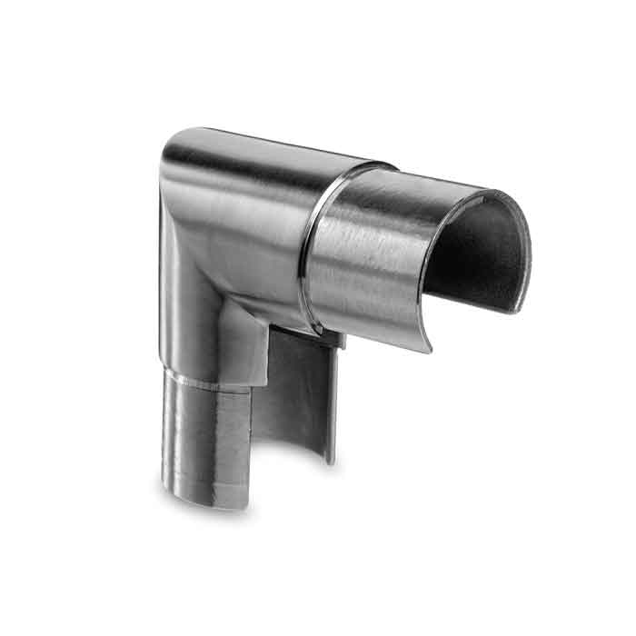 Easy Glass 90 degree Elbow for 1.66" dia. Cap Rail, 304 Satin Stainless Steel, Sold 2/Box (13.6303.042.12)