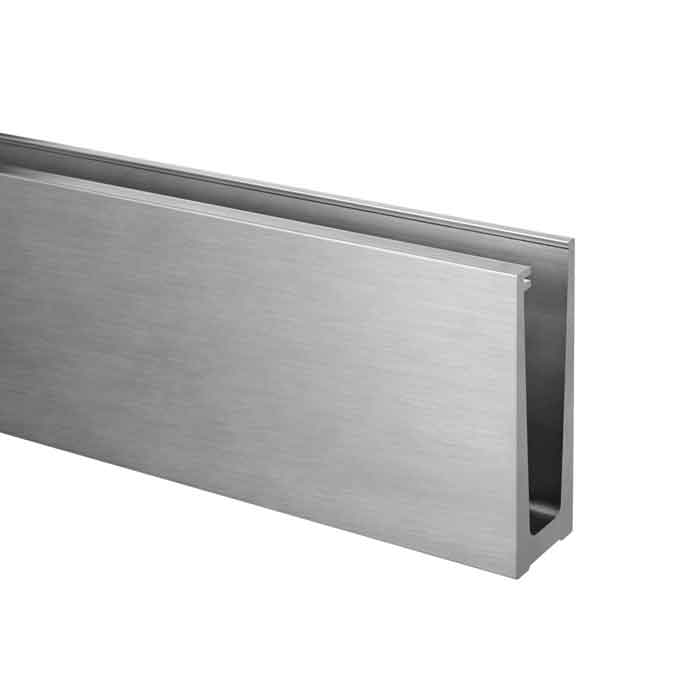 Aluminum Base Shoe for Easy Glass® Slim, Top Mount, with Holes