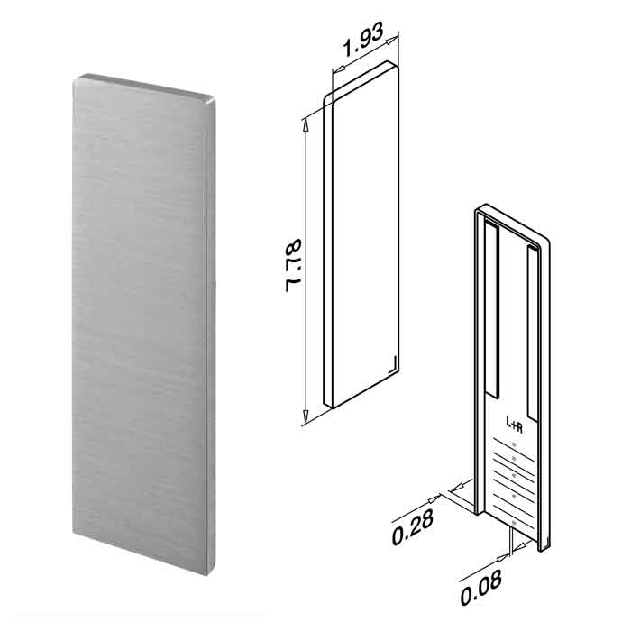 End Fitting for Stairs, Brushed Anodized Aluminum, Top Mount, Easy Glass Slim, Sold 1/Box (16.6736.004.18)