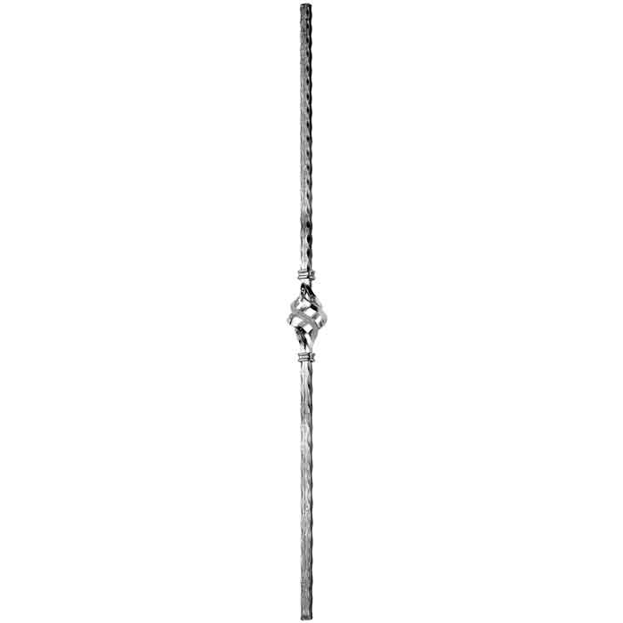 9/16" sq. Hammered Aluminum Baluster w/Cage