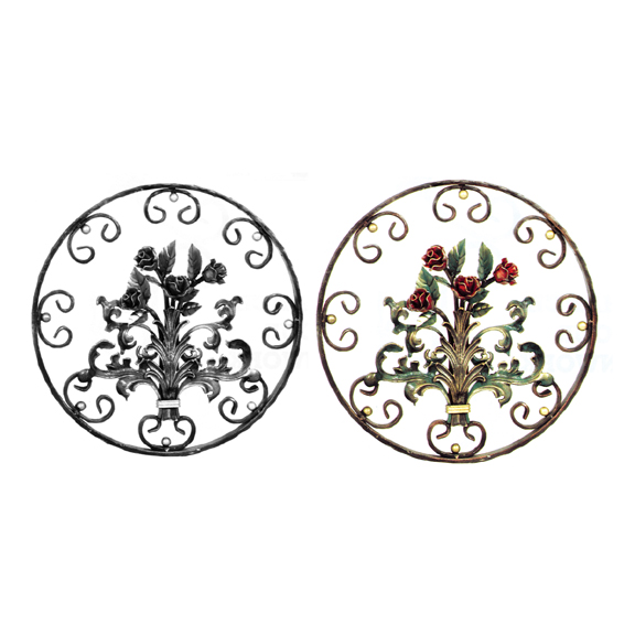 Steel Roses, Leaves and Scrolls Flower Panels, Painted and Unpainted