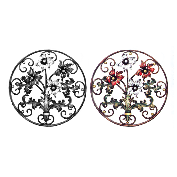 Steel Lilies & Leaves Flower Panels, Painted and Unpainted