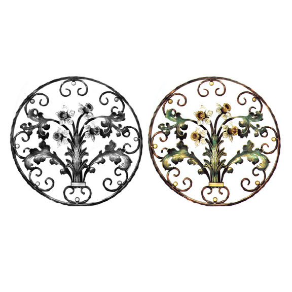 Steel Daffodil & Leaf Flower Panels, Painted and Unpainted
