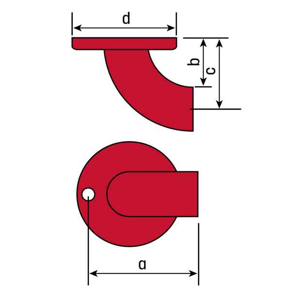 Flush Weld Wall Return, for 1-1/4" Pipe, Steel, One 3/8" Hole