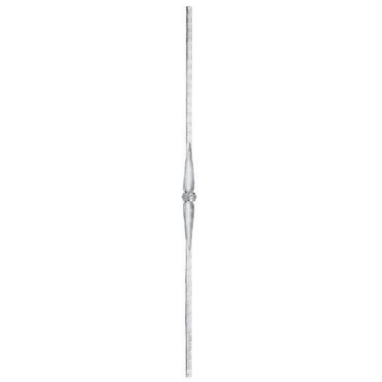 9/16" sq. Aluminum Baluster with Center Collar and Spoon Design