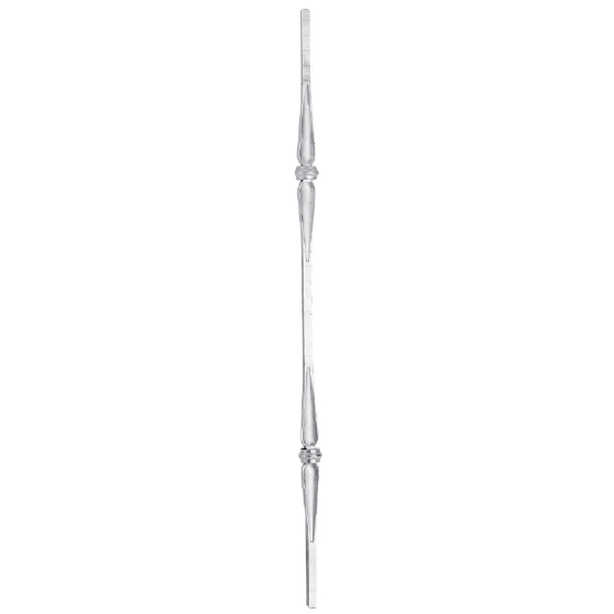 9/16" sq. Aluminum Baluster with Offset Collars and Spoon Design