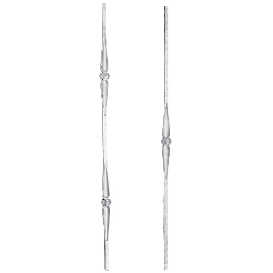 9/16" sq. Aluminum Balusters w/Collars and Spoon Design