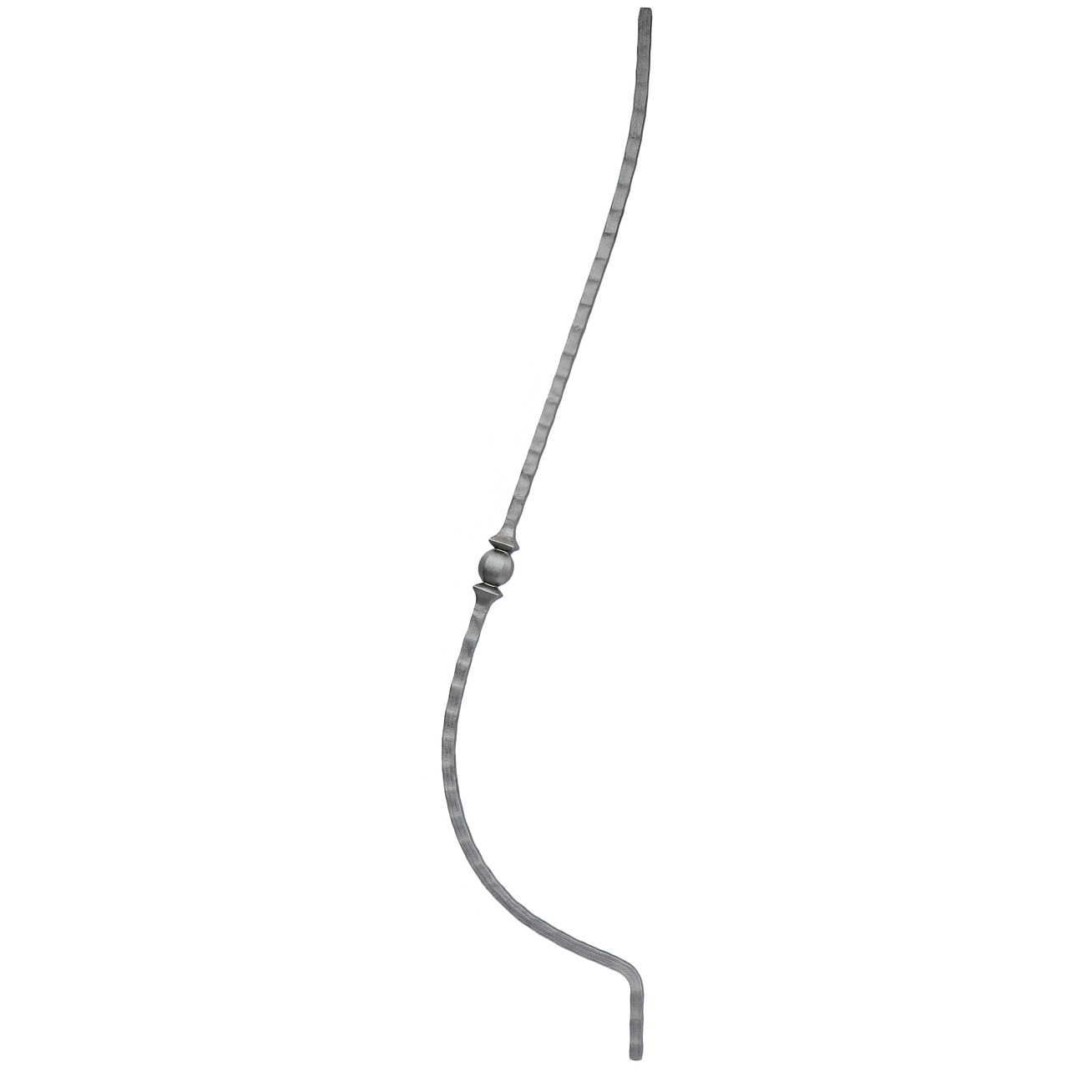 1/2" sq. Steel Hammered Balcony Baluster with Center Ball