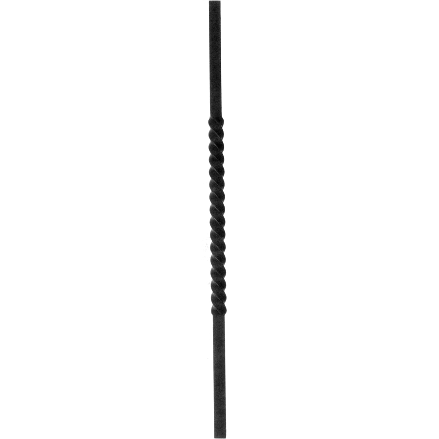 1" sq. Steel Newel Post with Single Twist, 45" Tall