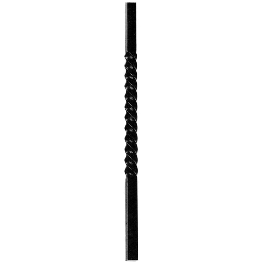 1-1/4" sq. Steel Newel Post with Single Twist, 45" Tall