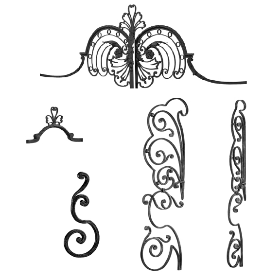 Forged Steel Crowns, Scrolls & Panels for Gate Design 18-6